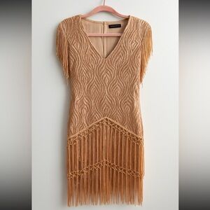 1920’s Sinners Inspired Rose Gold Mary Sequin Flapper Dress